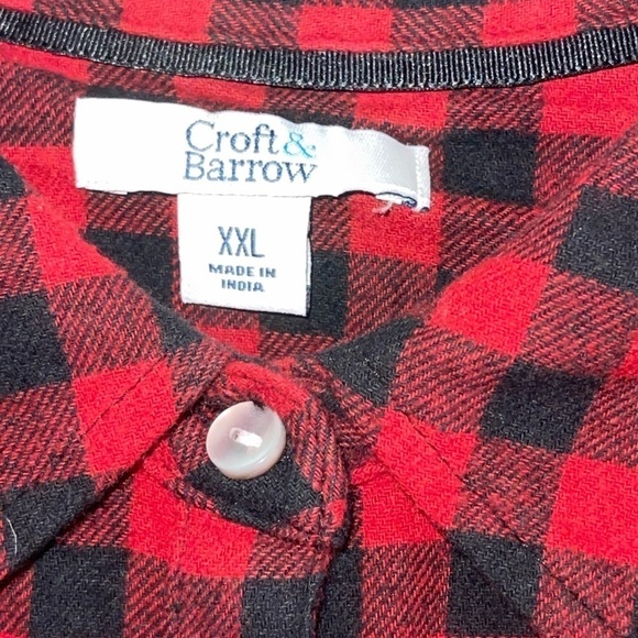 Croft & Barrow Plaid, long sleeve women’s shirt. Size XXL EUC- worn 1x - Picture 7 of 9